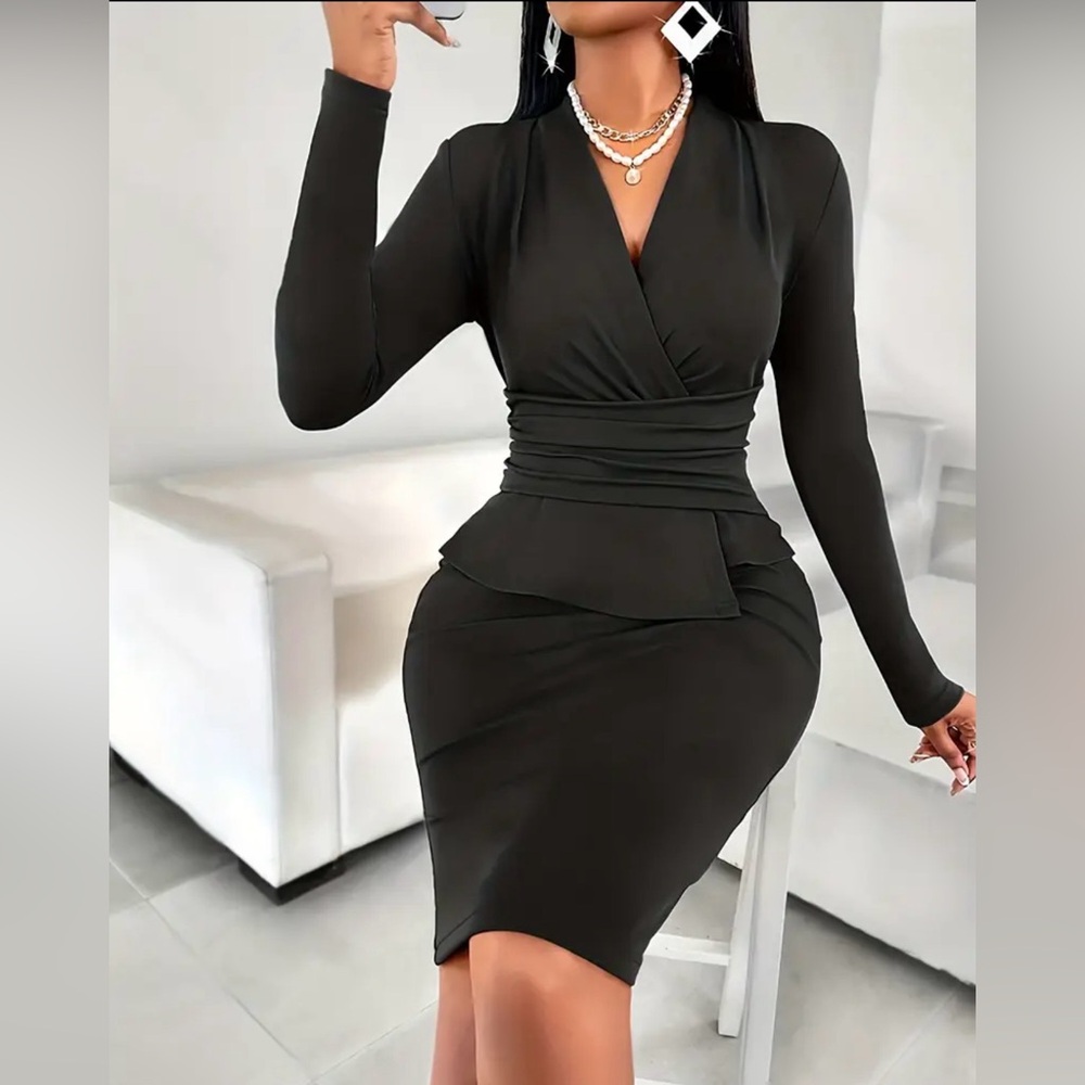 Chic Black Long Sleeve Dress